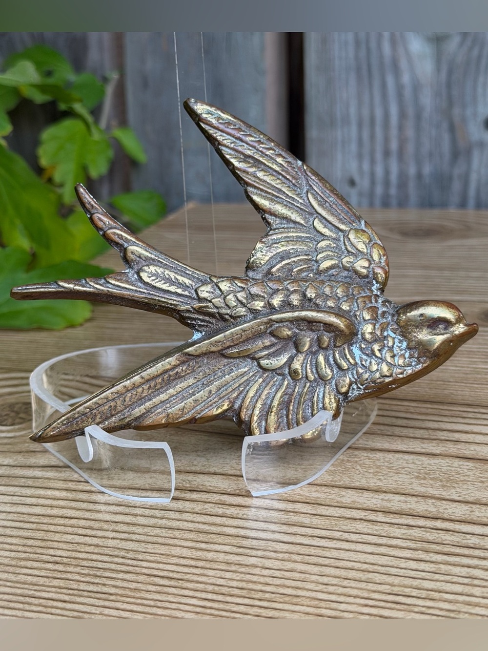 Vintage Brass Mcm Swallow Wall Hanging Bird Decor Wall Art 5”